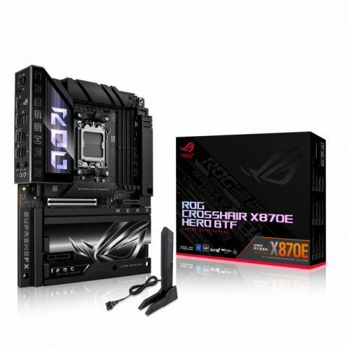 Сист. плата ASUS ROG CROSSHAIR X870E HERO BTF,X870E,AM5,4xDIMM DDR5,2xPCI-E x16 ,5xM.2,4xSATA,HDMI,WIFI7,BOX