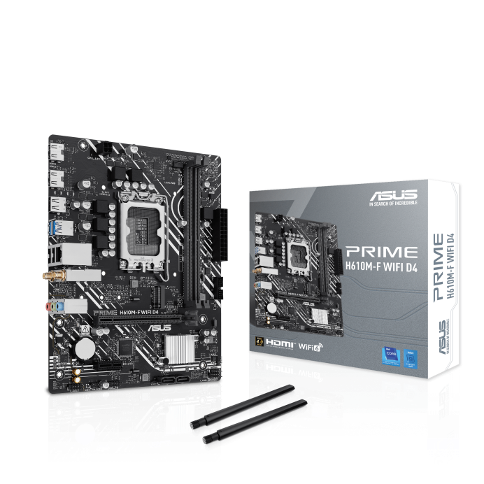 Сист.плата ASUS PRIME H610M-F WIFI, H610, 1700, 2xDDR5, PCI-E x16, PCI-E x1, M2, 2xSATA, 2xHDMI, WIFI6, BOX