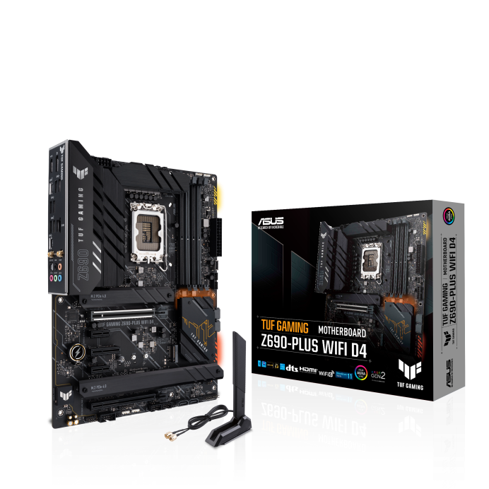Сист. плата ASUS TUF GAMING Z690-PLUS WIFI,Z690,1700,4xDIMM DDR5,2xPCI-Ex16,2xPCI-Ex1,PCI-Ex4,4xM.2,SATA,HDMI,WIFI6E,BOX