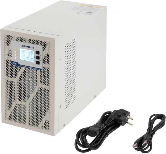 ИБП Ippon Na+ TAE 2000 2000W/Tower online/батарея 12V 4,8Ah*6/USB-B /RS-232/EPO/4 euro роз/ЖК-дисплей/поддержка SNMP/Бел
