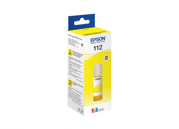 Контейнер с желтыми чернилами Epson C13T06C44A, 112, совместимость L11160/L15150/L15160/L6550/L6570/ЖЕЛТАЯ НАКЛЕЙКА