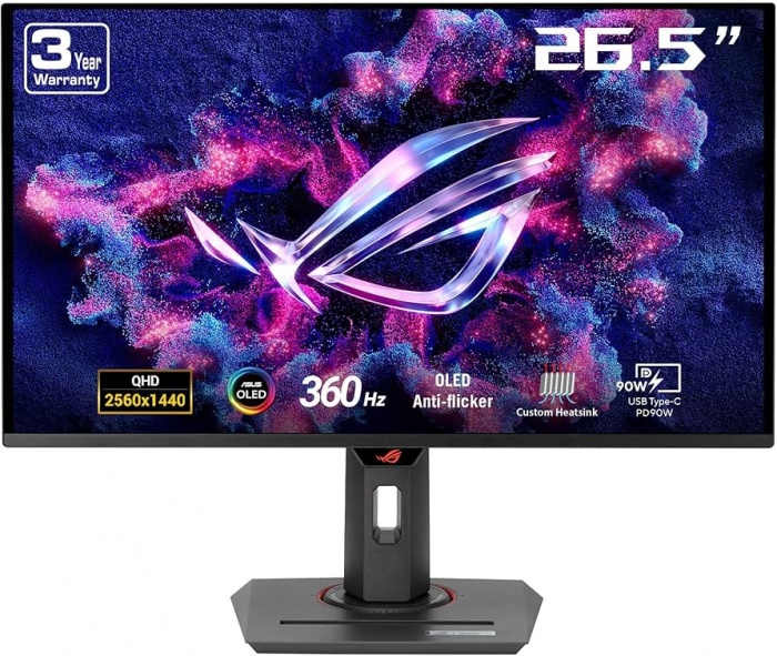 Монитор ASUS XG27ACDNG 26.5" OLED,16:9 (2560x1440x360Hz),1.5M:1,0.03ms,2xHDMI,DP,USB hub,HDR10