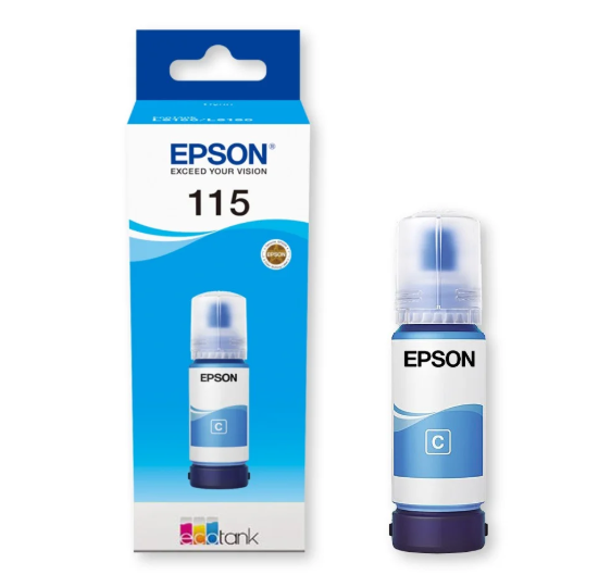 Контейнер с голубыми чернилами Epson C13T07D24A I/C (c) L8160/L8180/ЖЕЛТАЯ НАКЛЕЙКА