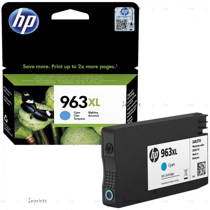 Оригинальный струйный картридж увеличенной емкости HP 963XL, голубой (3JA27AE)