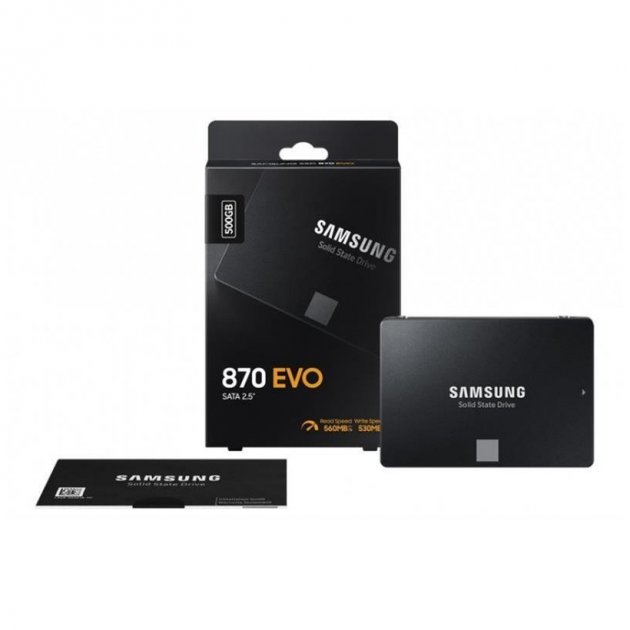 Твердотельный накопитель SSD Samsung 870 EVO ( MZ-77E500B/EU) [500 ГБ, 2.5" SATA III, чтение: 560 МБ/с, запись: 530 МБ/с