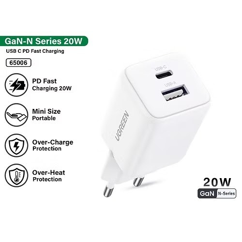 Зарядное устройство UGREEN X514 20W 1C1A GaN Fast Charger 65006