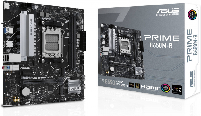 Сист.плата ASUS PRIME B650M-R, B650, AM5, 2xDDR5, PCI-E x16, PCI-E x1, 2xM2, 4xSATA, HDMI, BOX