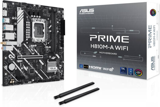 Сист.плата ASUS PRIME H810M-A WIFI, H810, 1851, 2xDDR5, PCI-E x16, PCI-E x1, M2, SATA, HDMI, DP, WIFI6, BOX — фото 1