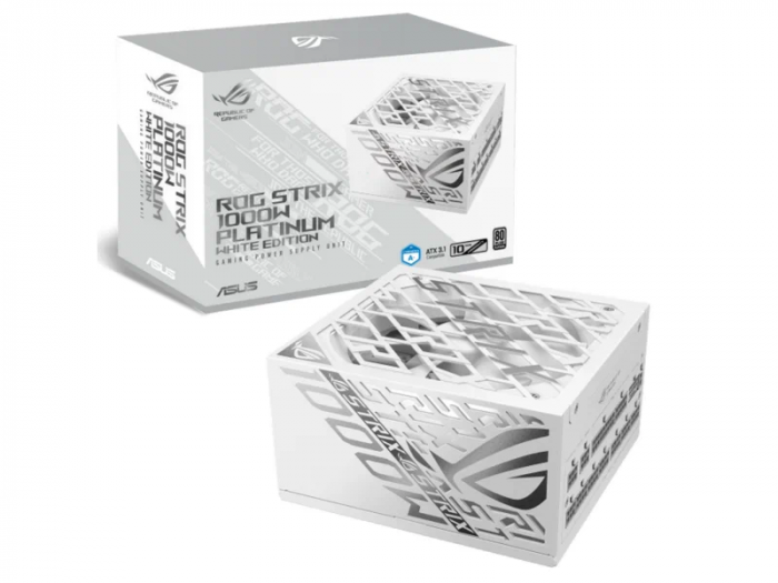 Блок питания ASUS ROG-STRIX-1000P-GAMING-WHITE, 1000W, 80Plus Platinum, Full Modular, RGB, WHITE, BOX
