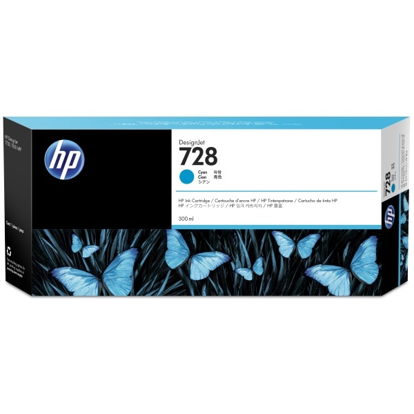 Картридж струйный HP 728, DesignJet, 300 мл, Голубой, F9K17A