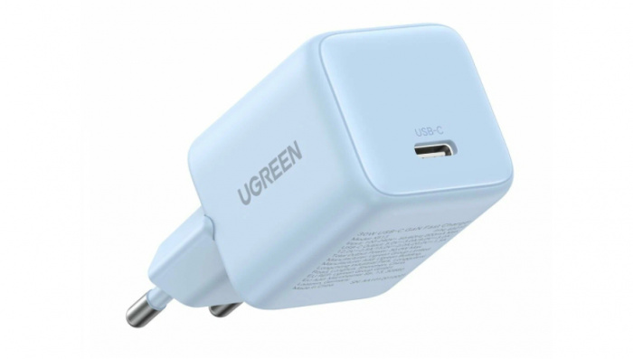 Зарядное устройство UGREEN X513 30W 1C GaN Fast Charger, голубой, 65010