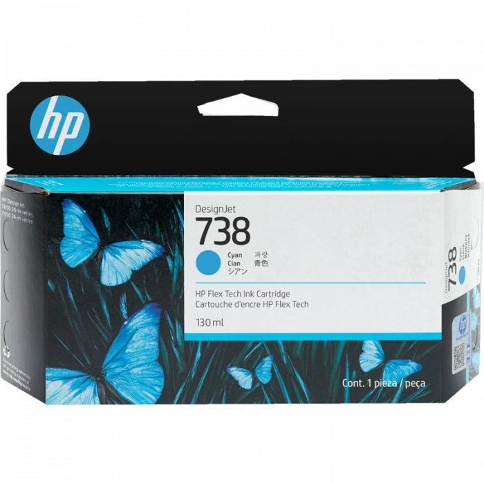 Струйный картридж HP 738 498N5A голубой 130 мл  для HP DesignJet T850, T950