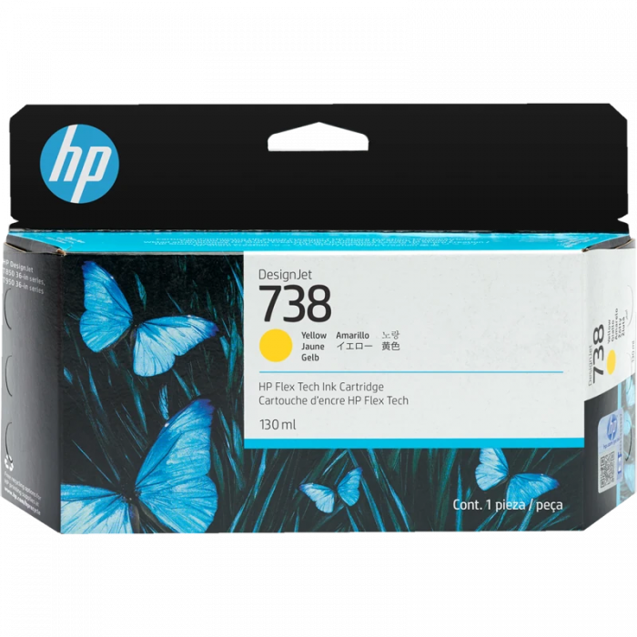 Струйный картридж HP 738 498N7A желтый 130 мл для HP DesignJet T850, T950