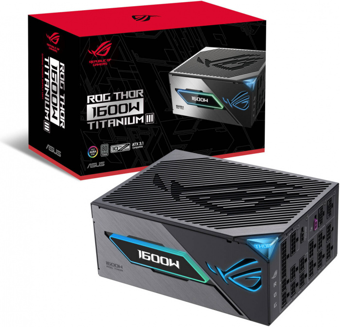 Блок питания ASUS ROG-THOR-1600T3-GAMING, 1600W/ATX12V/13.5cm/EU/80+Titanium, Full modular
