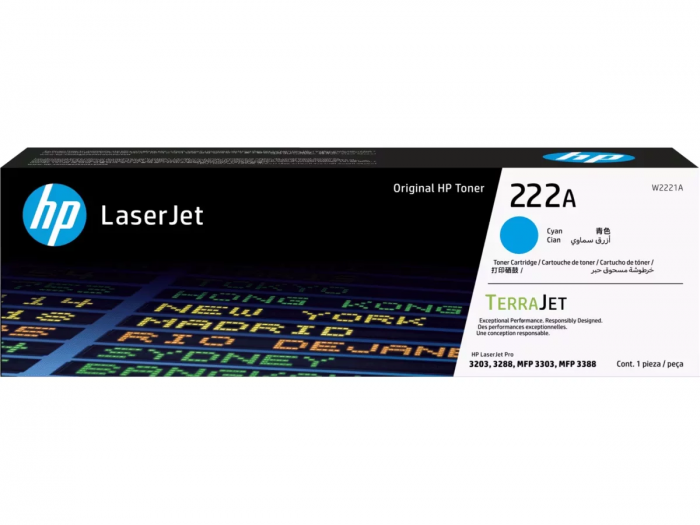 Лазерный картридж HP W2221A голубой  222A для HP LJ3303/LJ3203 (1200 стр)