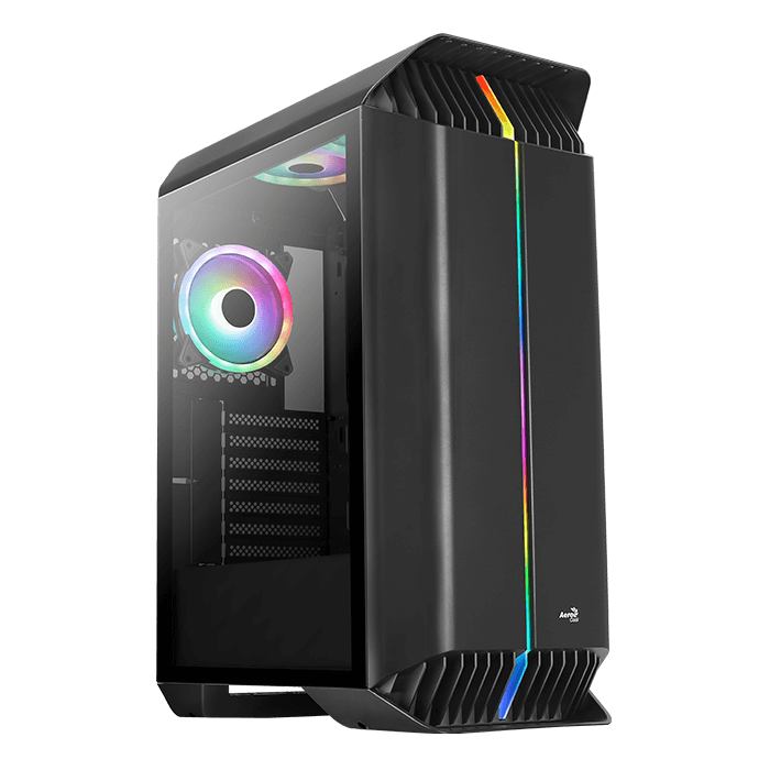 Kорпус Aerocool Gladiator Duo-G-BK-v1,ATX/Micro ATX,USB 2*3.0,HD-Audio+Mic, Кулер 3*12см ARGB,Без Б/П, Чёрный