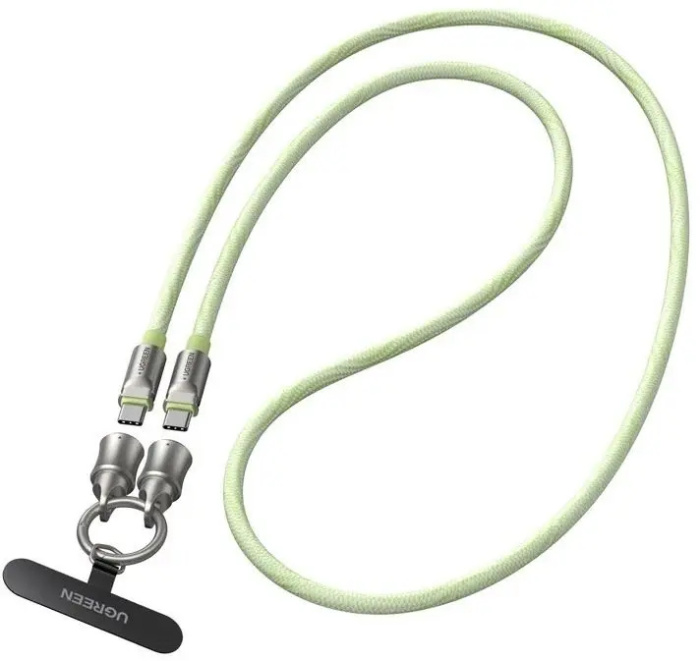 Кабель UGREEN L508 35500 USB 2.0 60W 1.2m Green Плетёный с петлёй