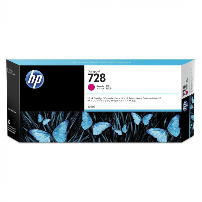 Картридж струйный HP F9K16A №728, 300 мл, Пурпурный