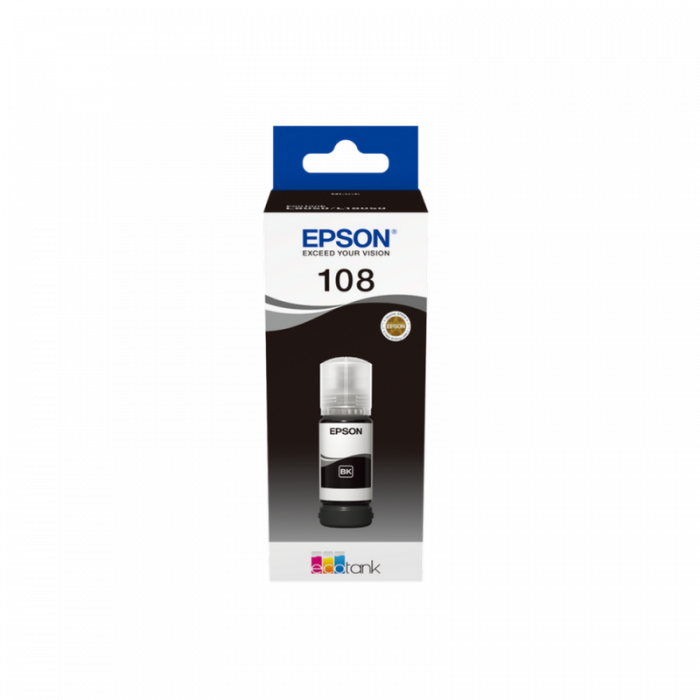 Контейнер с чернилами Epson C13T09C14A 108 EcoTank Black 70 ml — купить в Lirotech