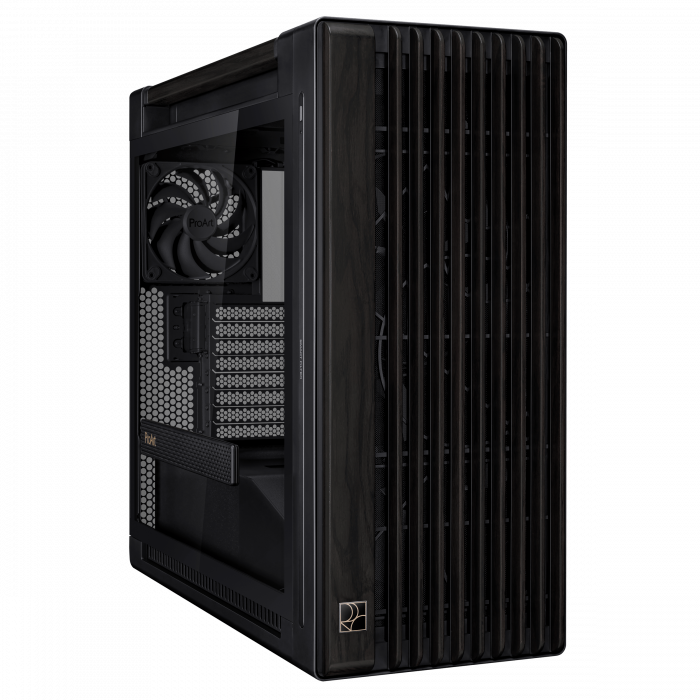 Корпус ASUS PROART PA602 WOOD METAL PWM BLACK, деревянная панель на лицевой части, без окна, черный