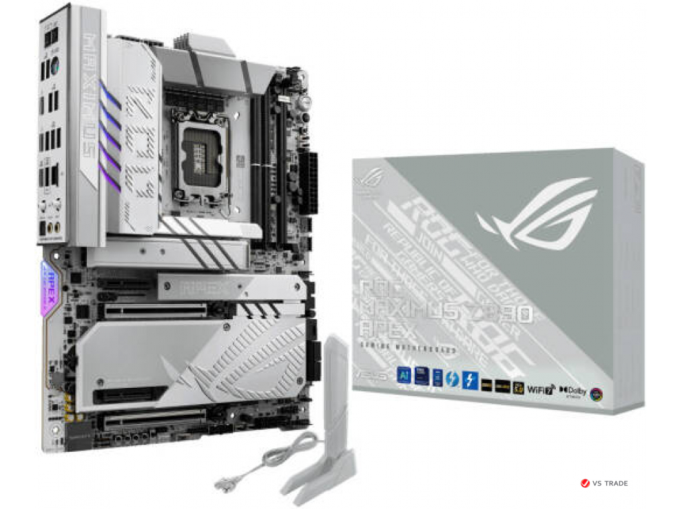 Сист.плата ASUS ROG MAXIMUS Z890 APEX, Z890, 1851, 2xDDR5, PCI-E x16, PCI-E x1, M2, SATA, Thundrbolt, WIFI7, BOX