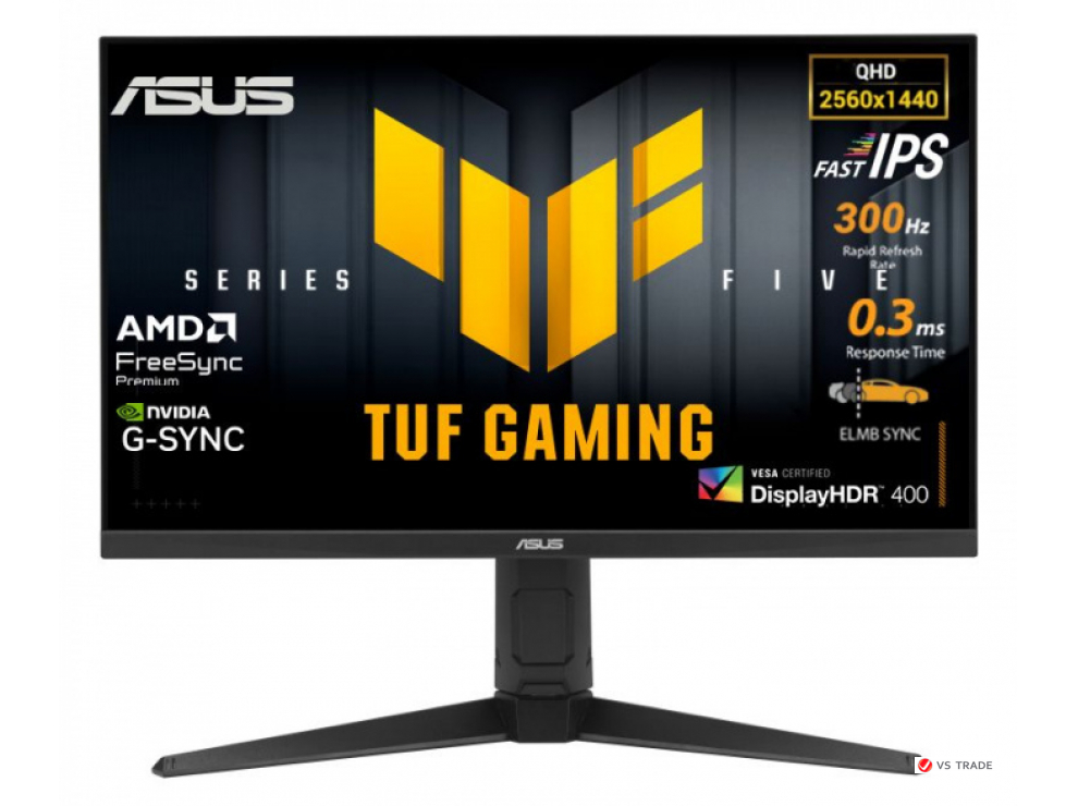 Монитор ASUS VG27AQML5A 27" IPS,16:9 QHD(2560x1440x300Hz),300cd/m2,1300:1,178/178,0.3ms,2HDMI,DP,Sp2W,USB Hub,HDR10,HAS