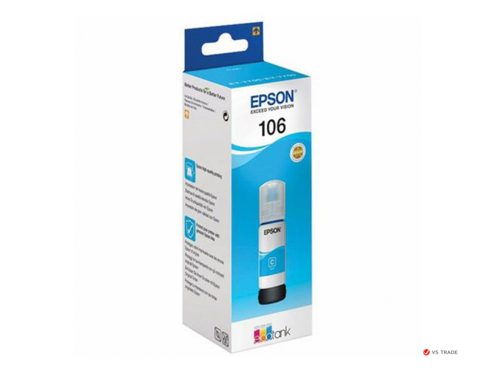 Контейнер с чернилами Epson C13T00R240 106 EcoTank Cyan 70 ml
