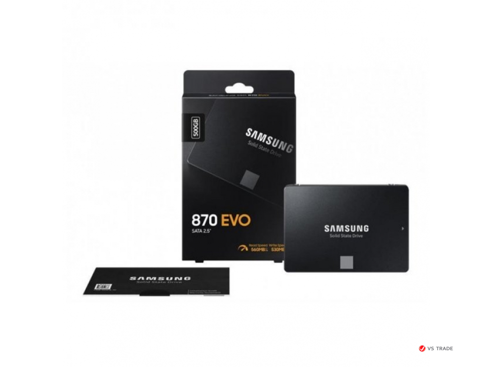 Твердотельный накопитель SSD Samsung 870 EVO ( MZ-77E500B/EU) [500 ГБ, 2.5" SATA III, чтение: 560 МБ/с, запись: 530 МБ/с