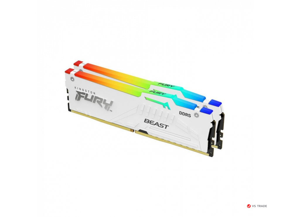 ОЗУ Kingston FURY Beast 64Gb (32x2) kit, DDR5 6000 MT/s, KF560C36BWEAK2-64, White