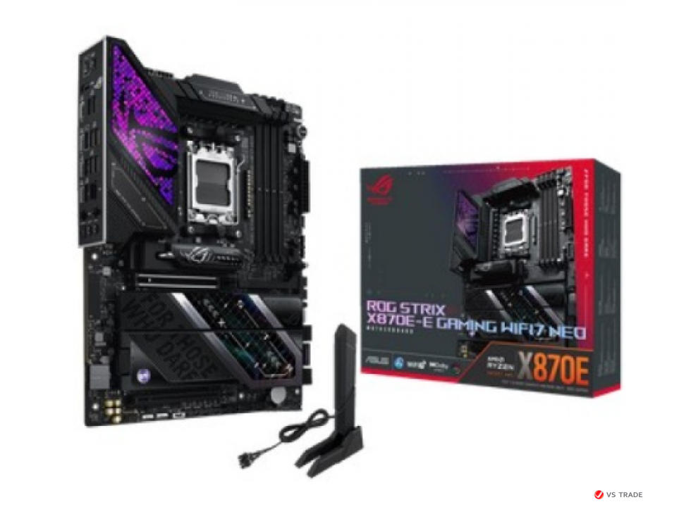 Сист.плата ASUS ROG STRIX X870E-E GAMING NEO, X870E, AM5, 4xDDR5, 2xPCI-E x16, 5xM2, SATA, HDMI, 2xUSB 4, WIFI7, BOX