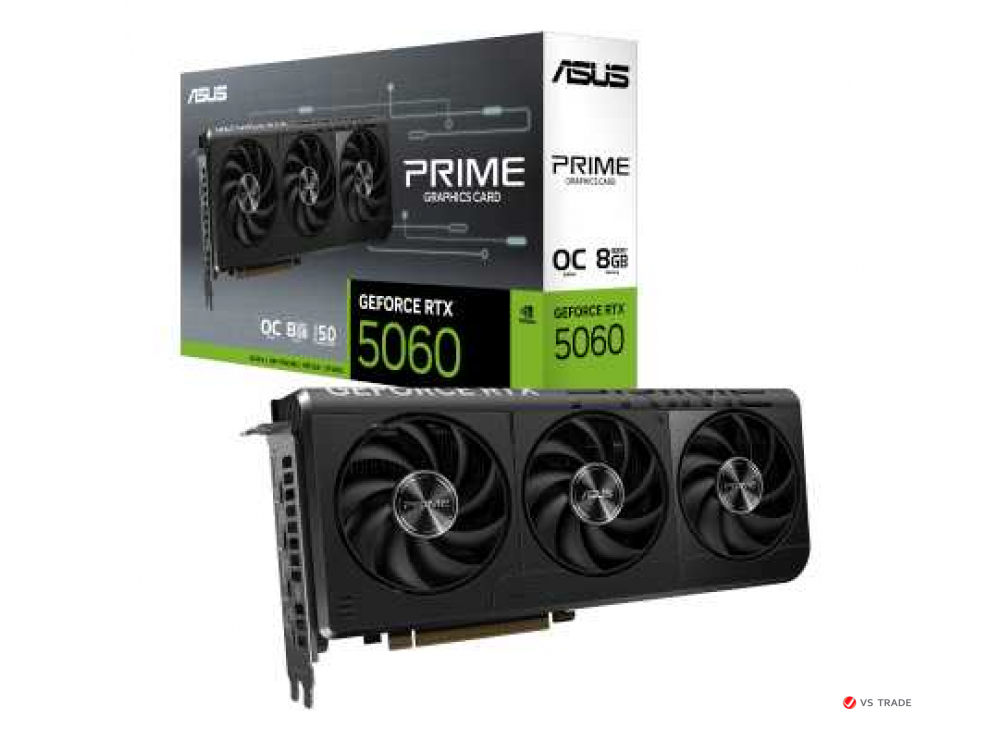 Видеокарта ASUS PRIME-RTX5060-O8G, 8Gb GDDR7, 128 Bit, HDMI, DP, BOX
