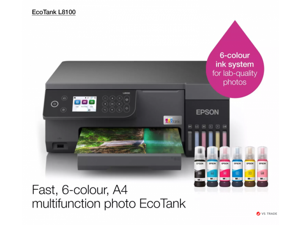 МФУ струйное цветное Epson L8100 C11CK94401 А4, до 22 стр/мин, USB, Wi-Fi, Печать на CD/DVD/id картах, 6 цв