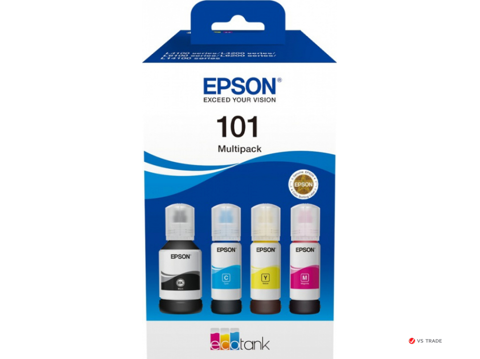 Набор чернил Epson EcoTank 101 C13T03V64A 4-colour Multipack (337 ml)