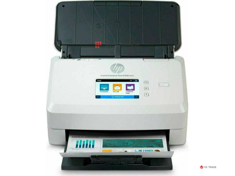 Сканер потоковый HP SJ Enterprise Flow N7000 snw1, А4, 75стр/150изоб/мин, 7500стр/день, Duplex однопрох, LAN, USB, WIFI