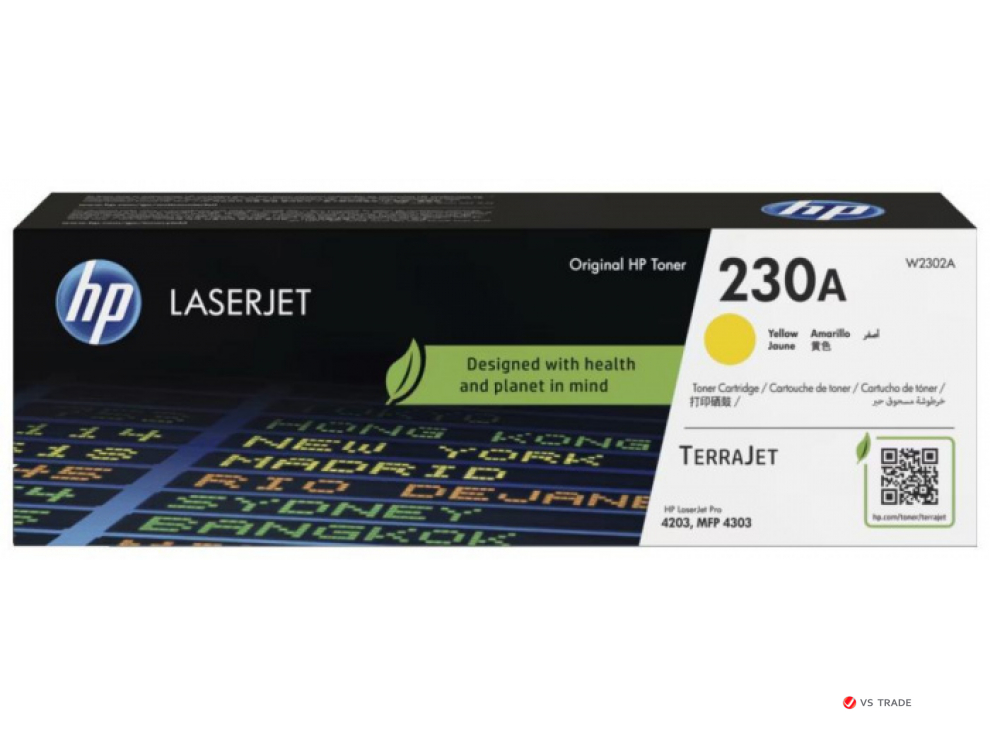 Картридж лазерный HP W2302A 230A Yellow LaserJet Toner, на 1800 страниц