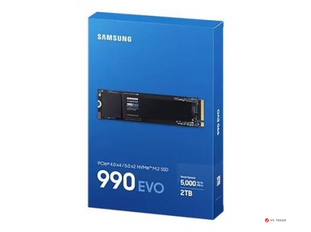 Твердотельный накопитель Samsung 990 EVO, 2 Tb, M.2, PCI-E 4.0 x4, 5000/4200 Mb/s, MZ-V9E2T0BW