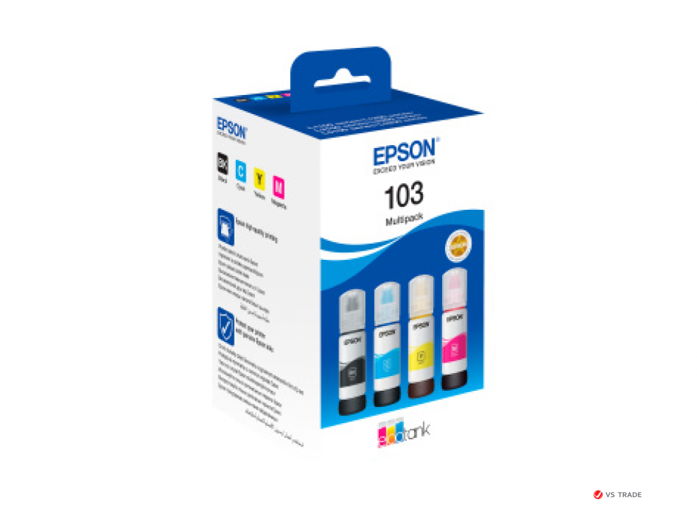Набор чернил Epson EcoTank 103 C13T00S64A 4-colour Multipack (260 ml)