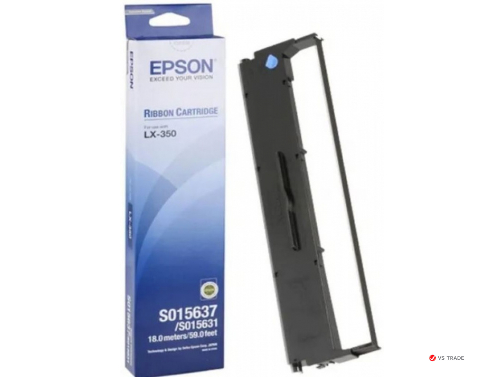 Черный риббон-картридж Epson RIBBON LX-350/LX300 EU, C13S015637 /ЖЕЛТАЯ НАКЛЕЙКА