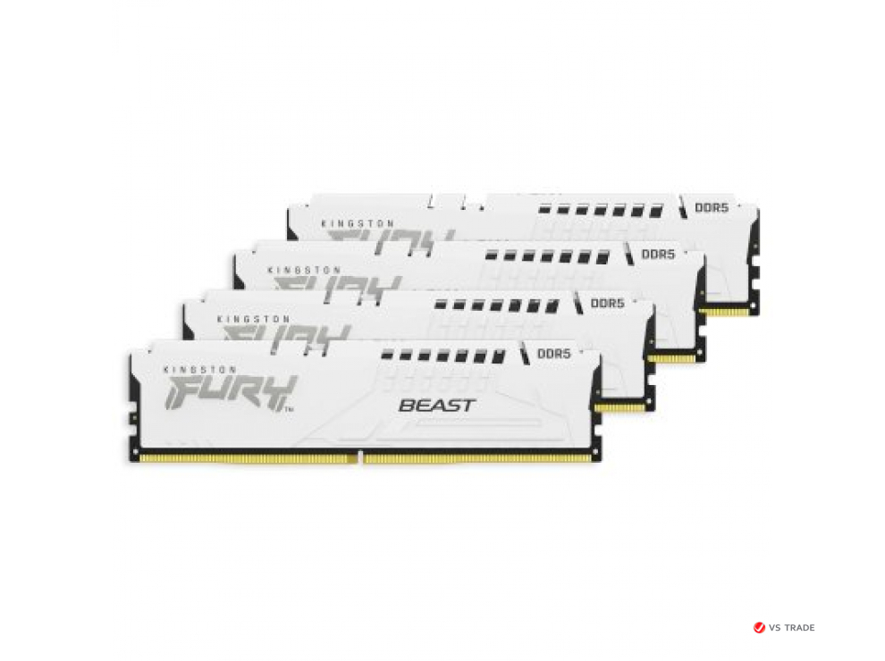 ОЗУ Kingston FURY Beast 128Gb (32x4) kit, DDR5 5600 MT/s, KF556C40BWK4-128, White