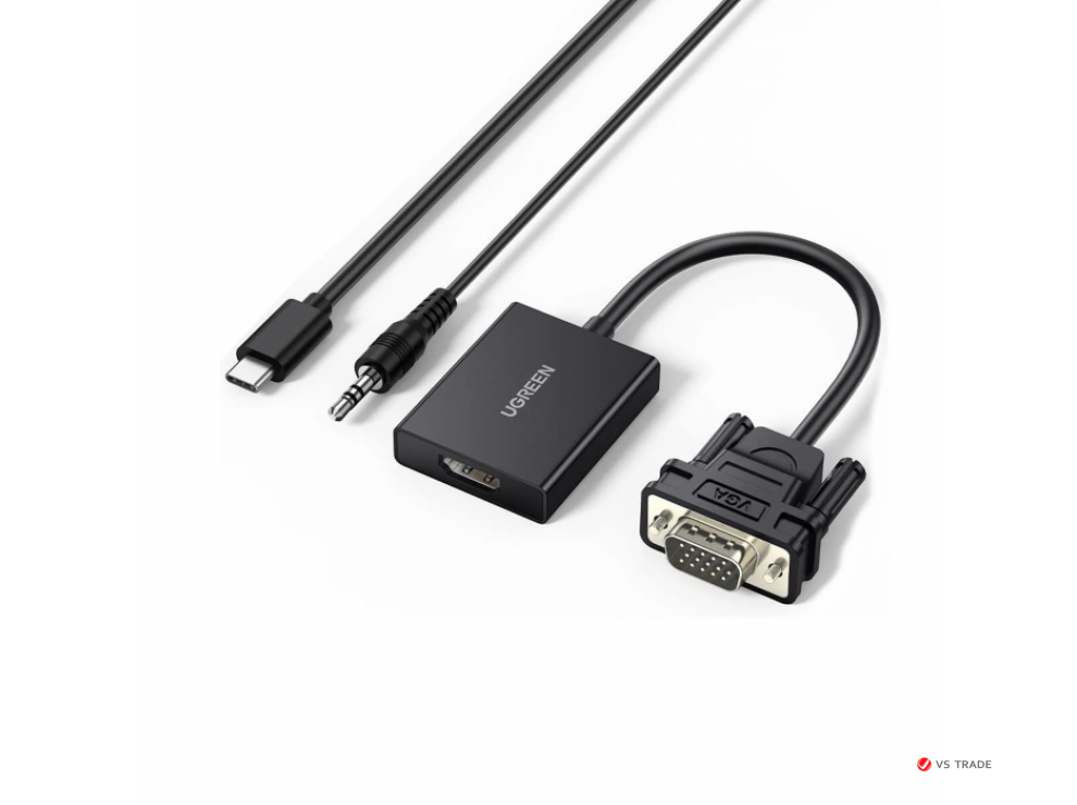 Конвертер Ugreen CM513 50945 VGA Male To HDMI Female Converter