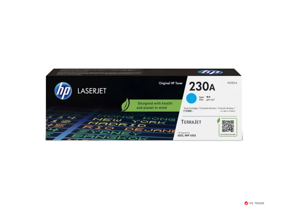 Картридж лазерный HP W2301A 230A Cyan LaserJet Toner, на 1800 страниц