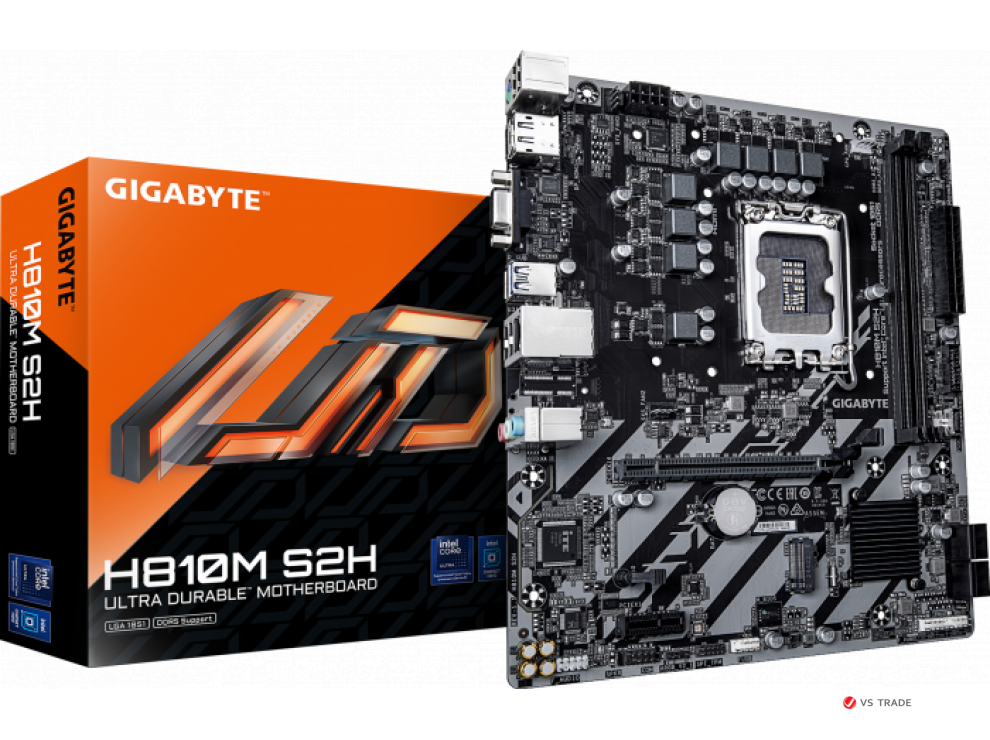 Сист.плата Gigabyte H810M S2H, H810, 1851, 2xDDR5, PCI-E x16, PCI-E x1, M2, HDMI, DP, D-Sub, BOX