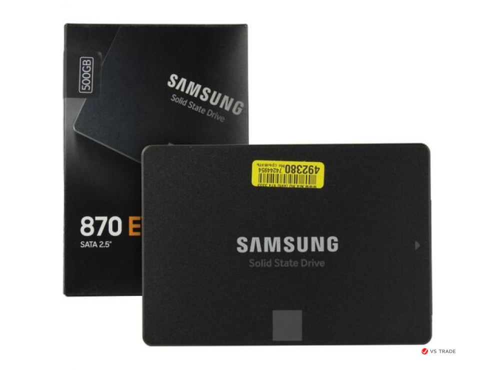 Твердотельный накопитель SSD Samsung 870 EVO, MZ-77E500BW, 500 ГБ, 2.5" SATA III, чтение: 560 МБ/с, запись: 530 МБ/с,TLC