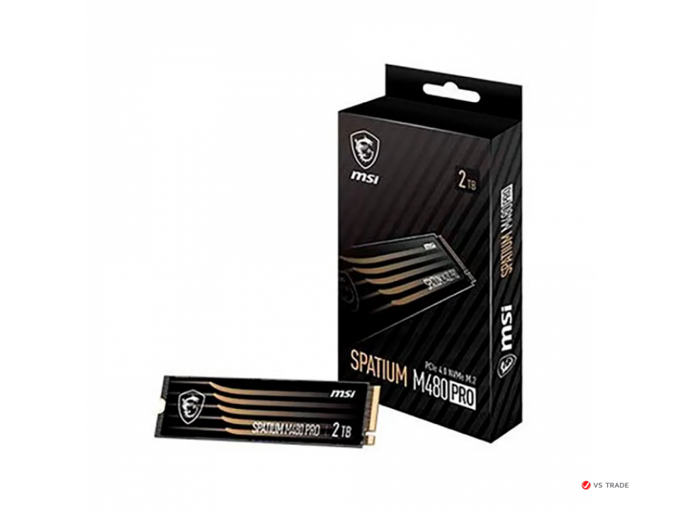 Твердотельный накопитель MSI SPATIUM M480 PRO PCIe 4.0 NVMe M.2 2TB, Read 7400mb/s, Write 7000 mb/s, Retail