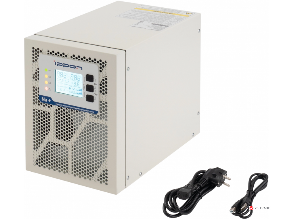 ИБП Ippon Na+ TAE 1000 1000W/Tower online/батарея 12V 4,8Ah*3/USB-B/RS-232/EPO/3 euro роз/ЖК-дисплей/поддержка SNMP/Бел