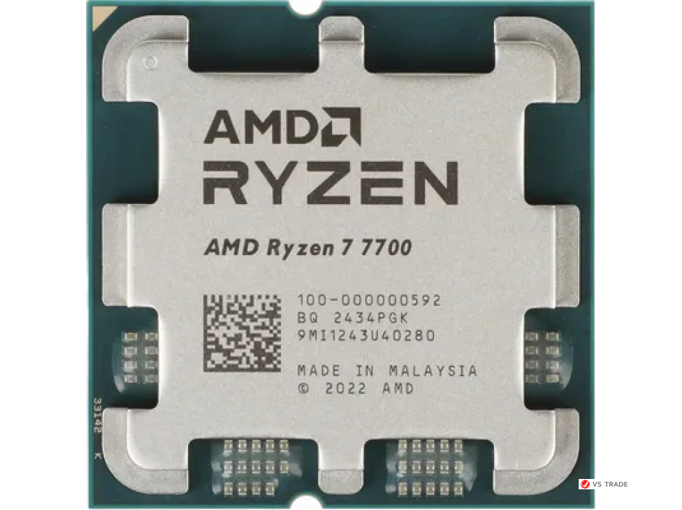 Процессор AMD Ryzen 7 7700, AM5, 8C/16T, 3.8GHz base, 5.3GHz Turbo, L3 32Mb, 100-000000592, Tray