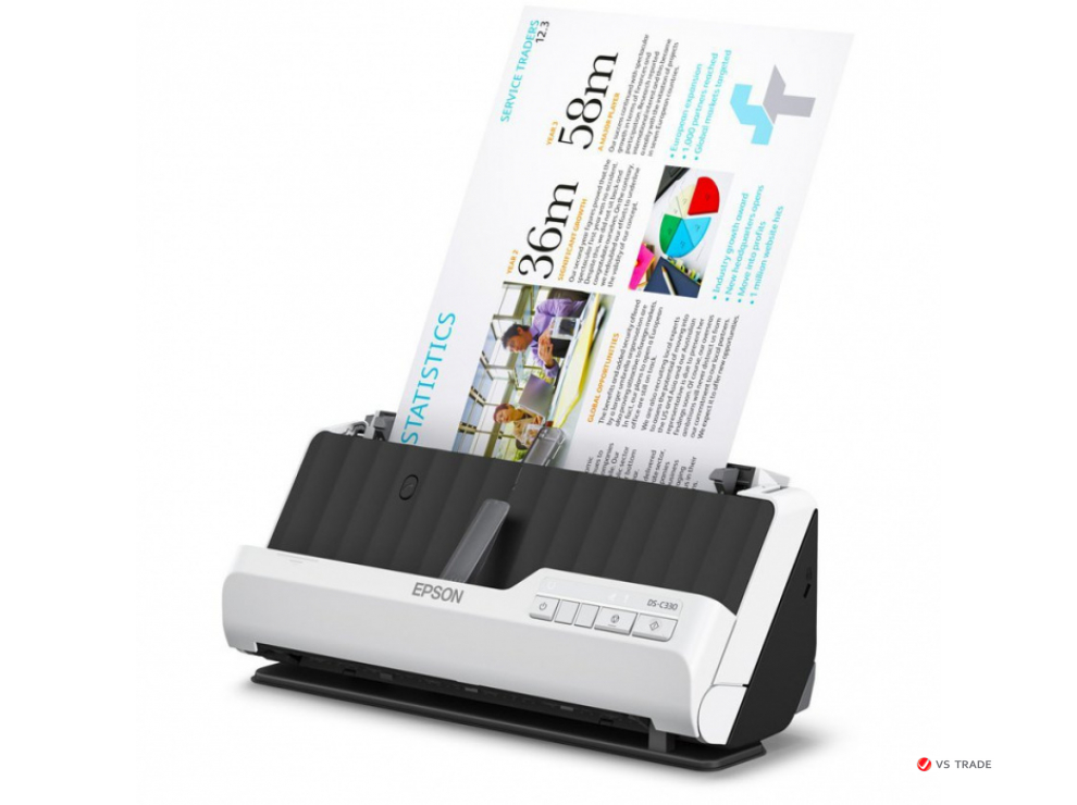 Сканер потоковый Epson DS-C330 B11B272401, А4, 30 стр/мин, Duplex, USB