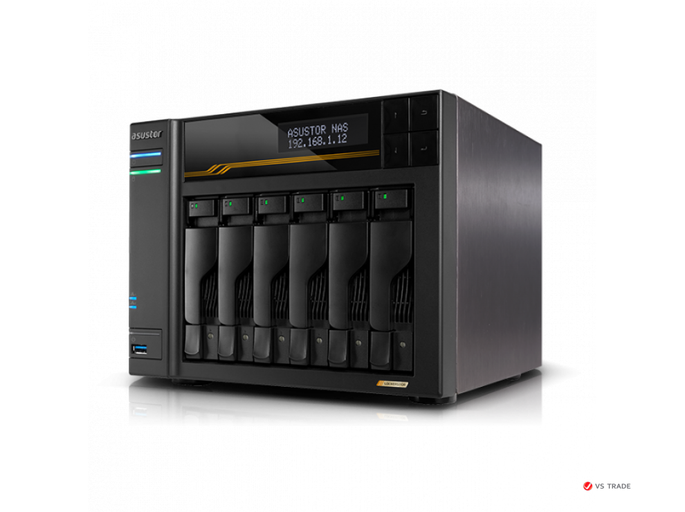 Сетевой накопитель ASUSTOR AS6806T 6-bay NAS server 16GB DDR5 AMD Ryzen V3C14 - 2x 10 GbE + 2x 5 GbE.