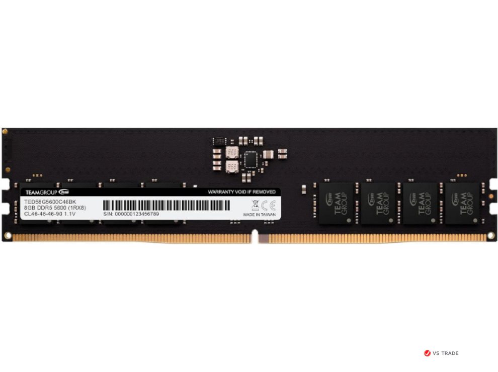 ОЗУ Team Group Elite DIMM DDR5 8Gb, 5600MHz, CL46, 1.1v, TED58G5600C4601