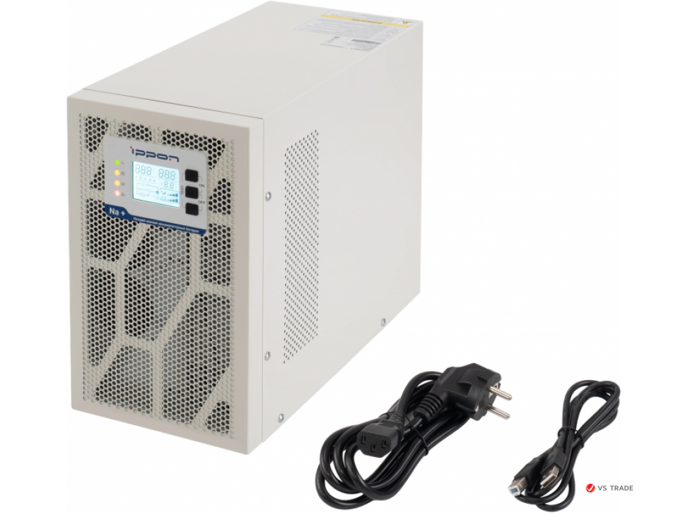 ИБП Ippon Na+ TAE 2000 2000W/Tower online/батарея 12V 4,8Ah*6/USB-B /RS-232/EPO/4 euro роз/ЖК-дисплей/поддержка SNMP/Бел